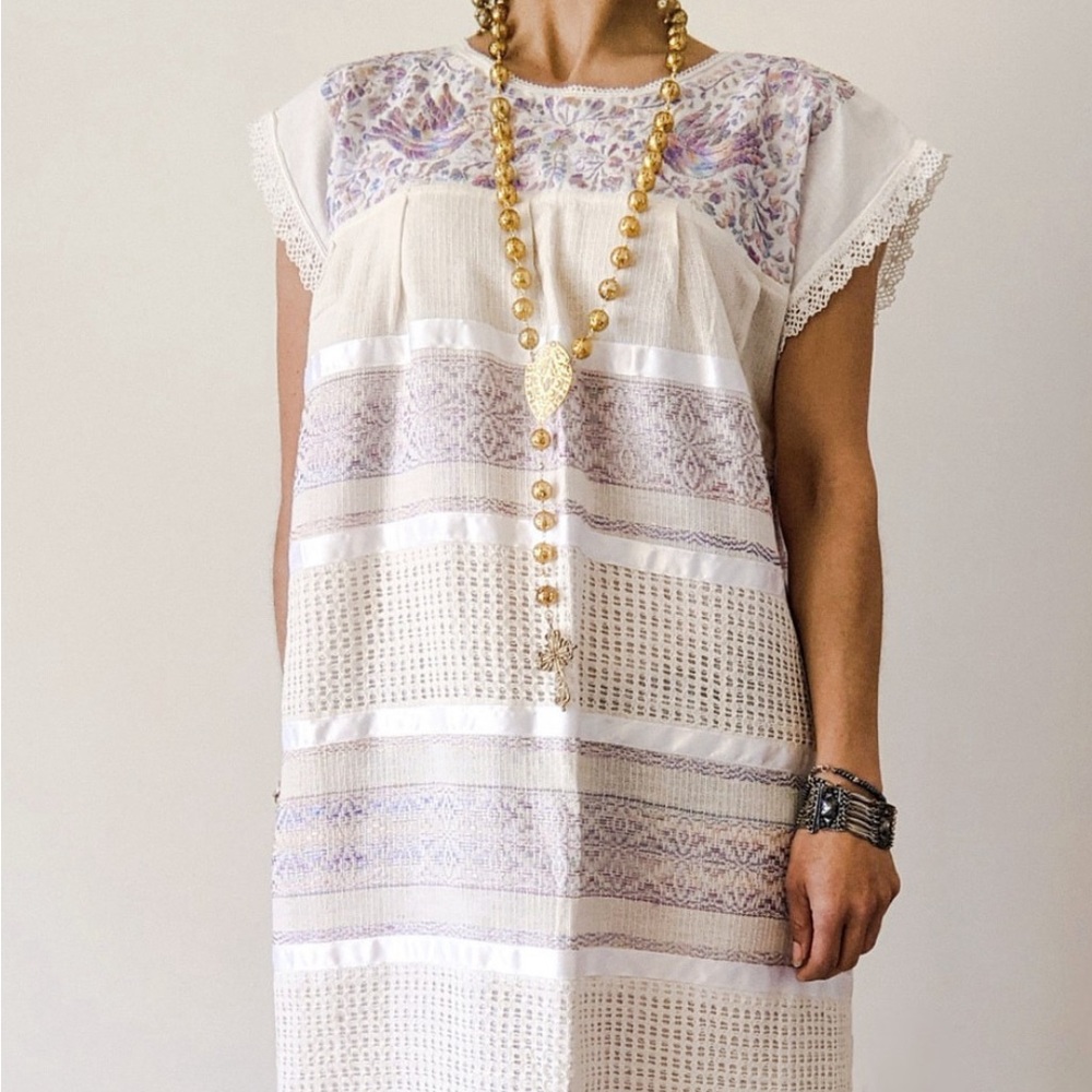 Vintage Oaxacan Embroidered Dress